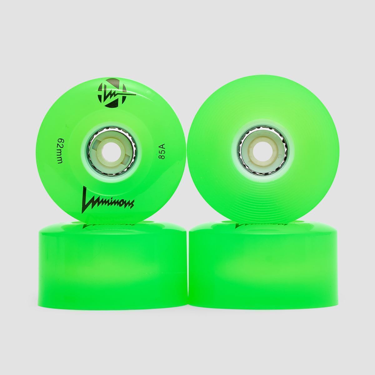 Luminous LED Quad 85a Wheels x4 Green 62mm