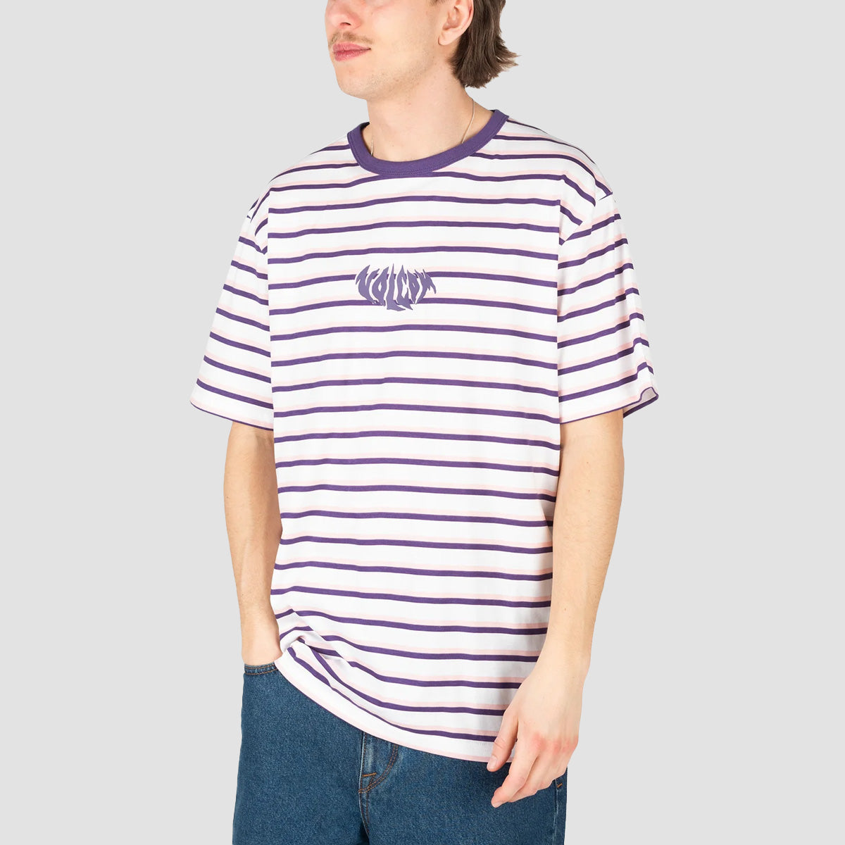 Volcom Rayeah Stripes T-Shirt White