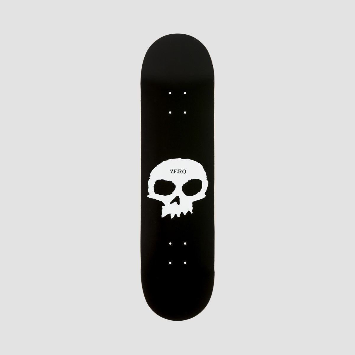 Zero Single Skull R7 Skateboard Deck Black/White - 8.5"