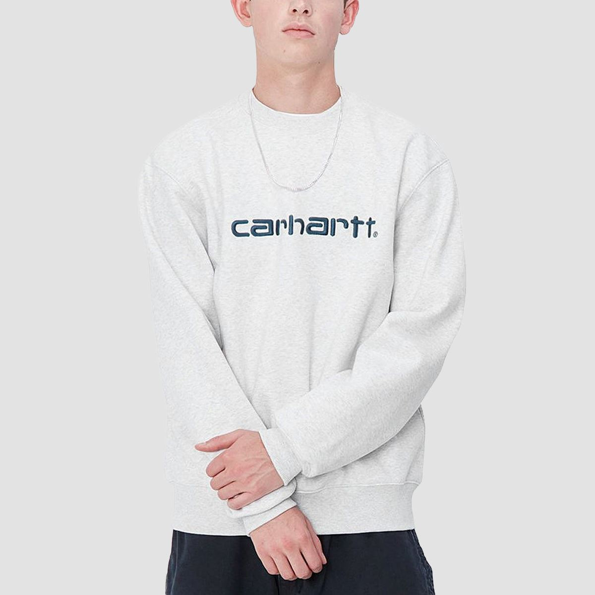 Carhartt WIP Crew Sweatshirt Ash Heather/Duck Blue