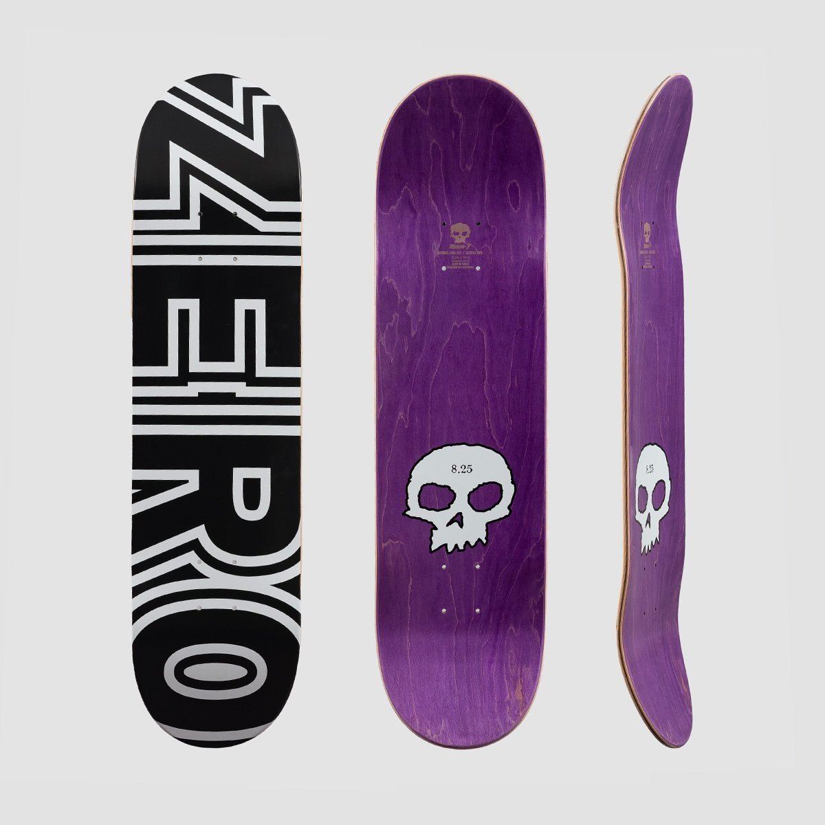 Zero Bold Skateboard Deck Black/White - 8"