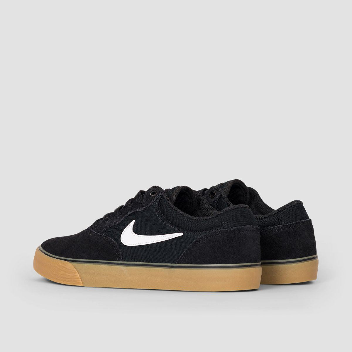 Nike SB Chron 2 Shoes - Black/White/Black/Gum Light Brown