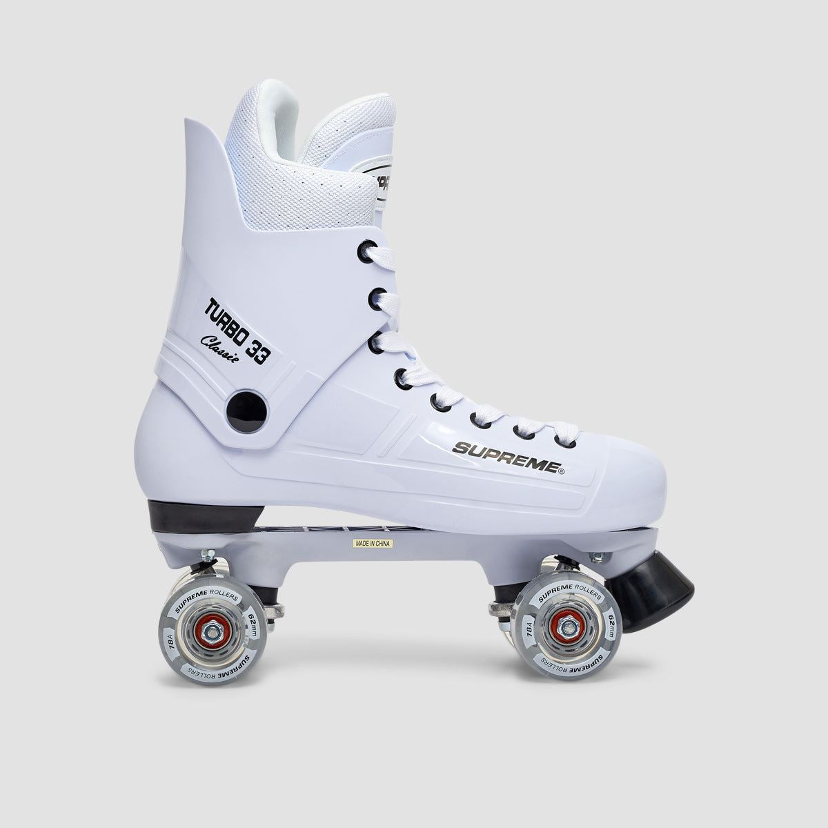 Supreme Turbo 33 Nylon Quad Skates White/Clear