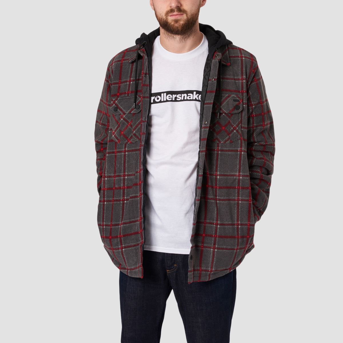 Volcom Field Insulated Flannel Jacket Black Plaid