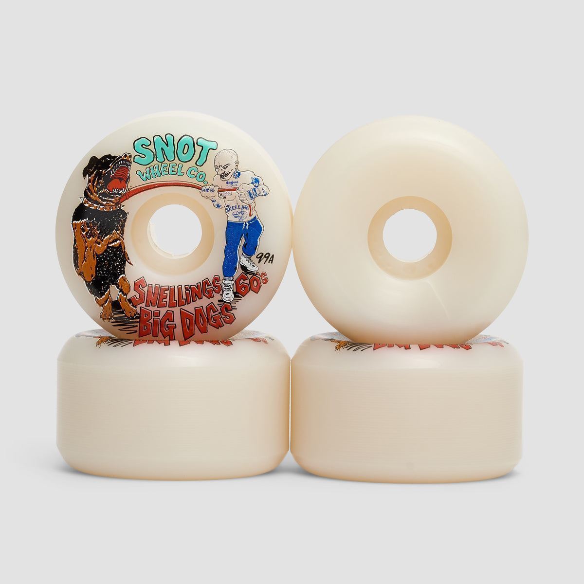 Snot Snellings Big Dawg Conical 99A Skateboard Wheels Raw 60mm