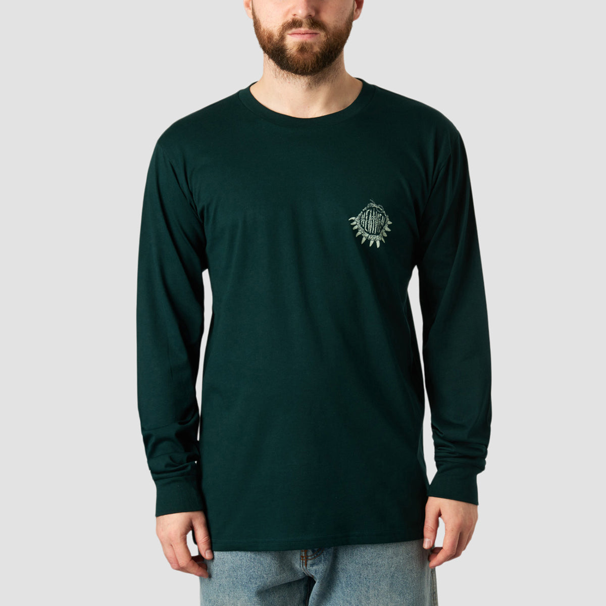 Heathen Moby Vs Kraken Longsleeve T-Shirt Pine Green