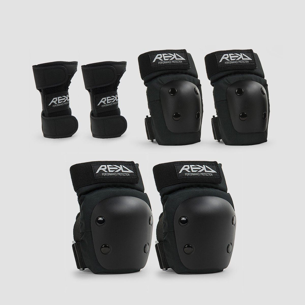 REKD Junior Heavy Duty Triple Pad Set Black - Kids