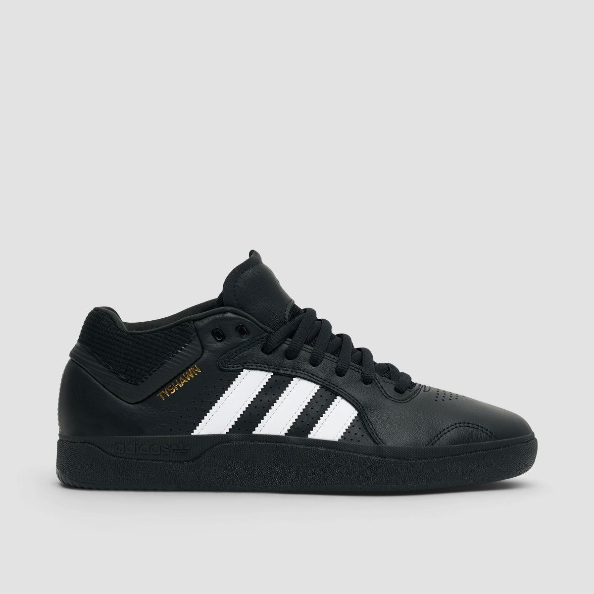 adidas Tyshawn Shoes - Core Black/Footwear White/Gold Metallic