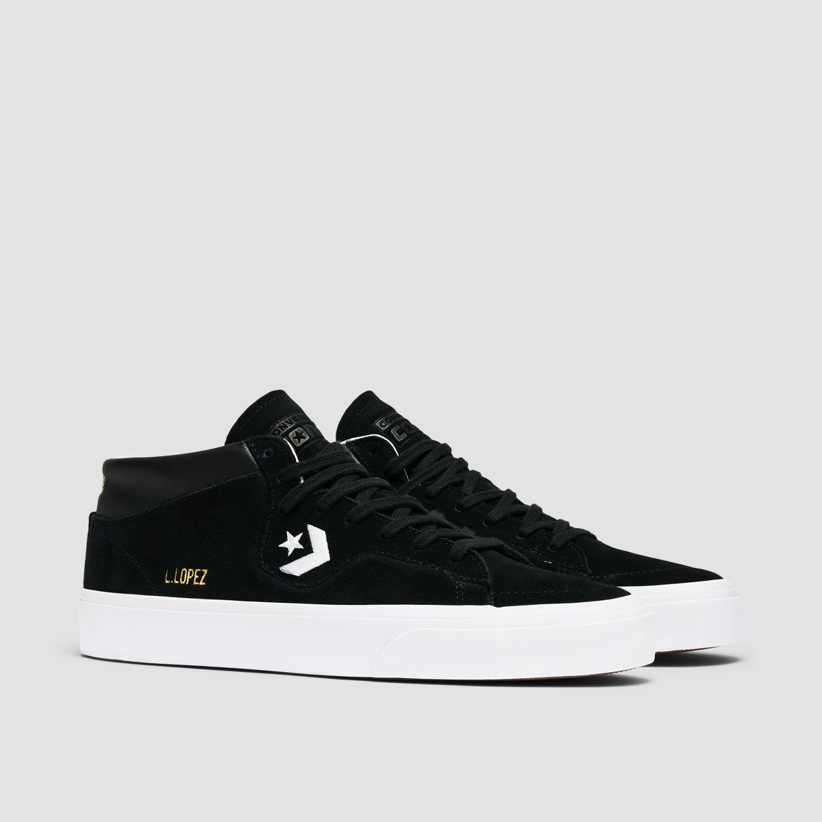 Converse Louie Lopez Pro Mid Top Shoes - Black/Black/White