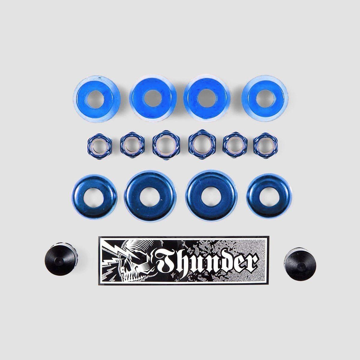 Thunder Rebuild Kit Bushings Washers Axel And Kingpin Nuts Pivot Cup 95 Duro Blue x2