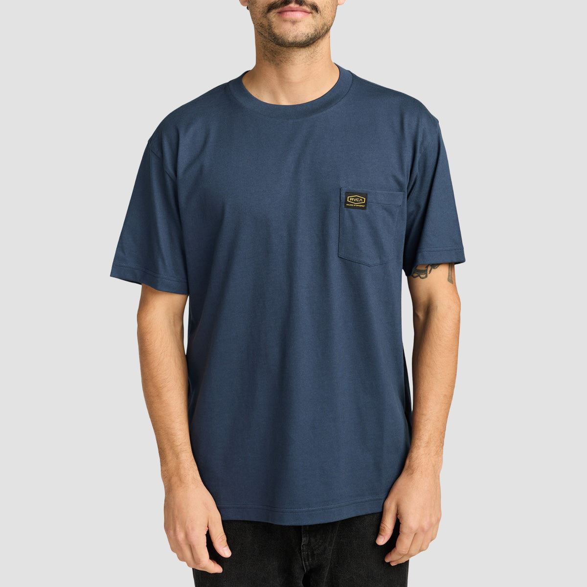 RVCA Americana Pocket T-Shirt Moody Blue