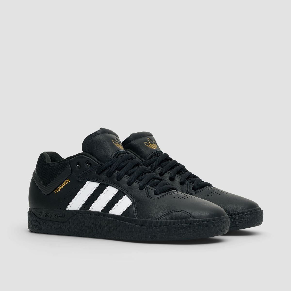 adidas Tyshawn Shoes - Core Black/Footwear White/Gold Metallic