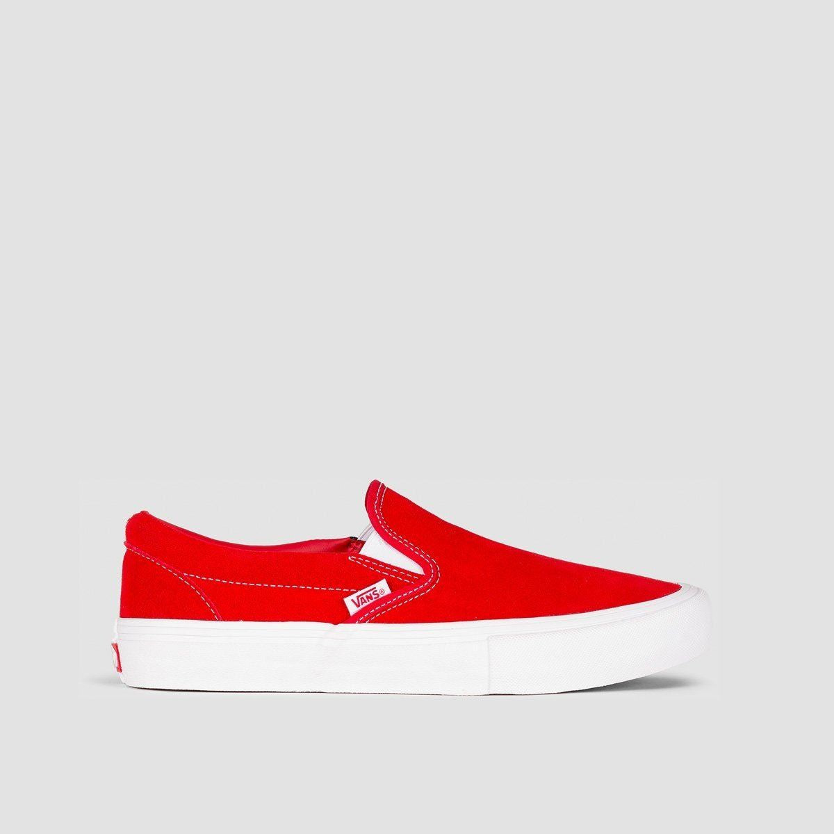 Red suede slip on vans online