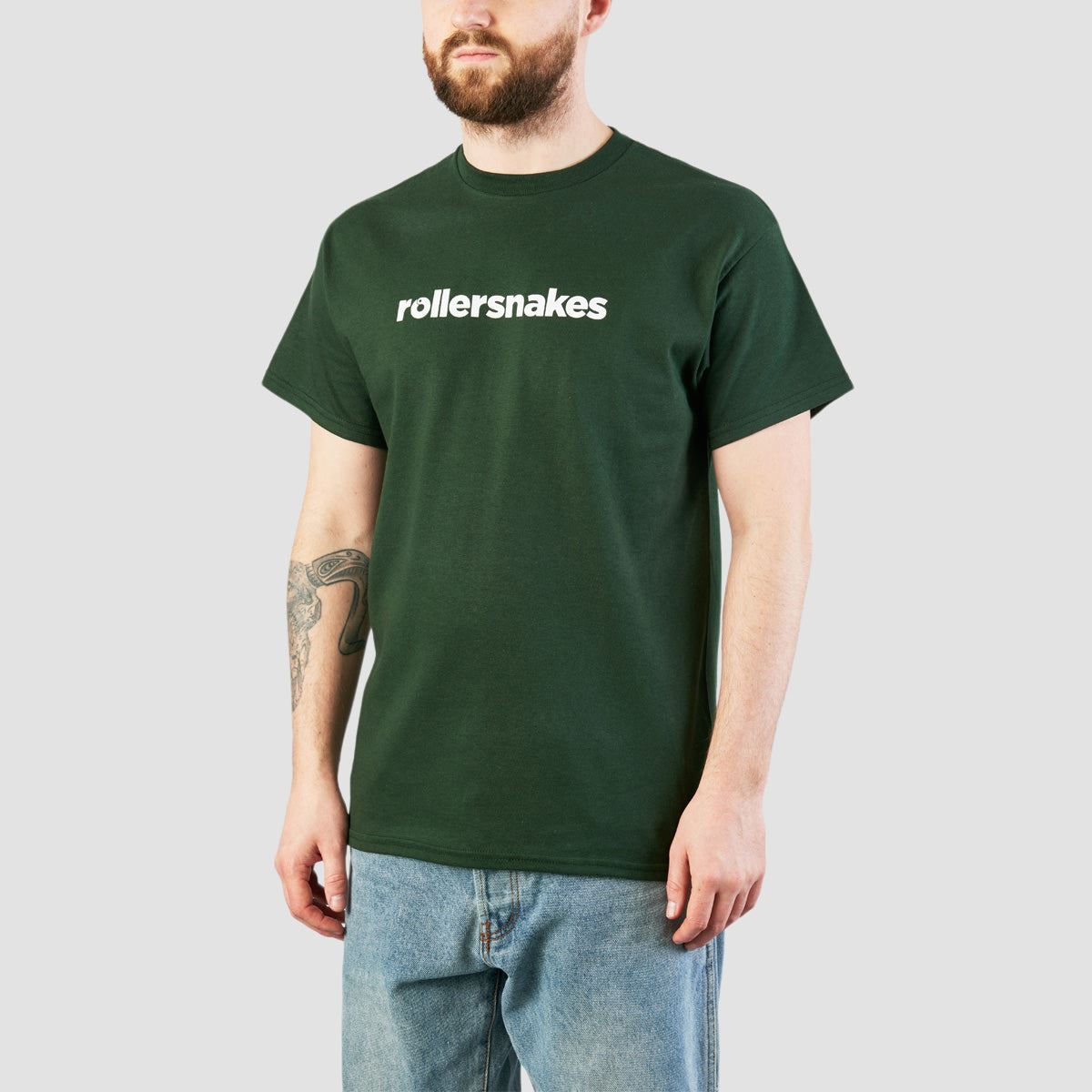 Rollersnakes WordMark T-Shirt Forest Green