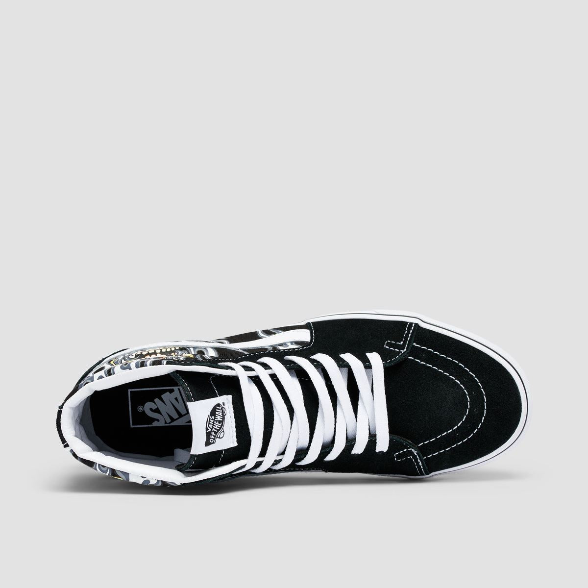 Vans SK8-Hi High Top Shoes - Flame Skull Black/True White