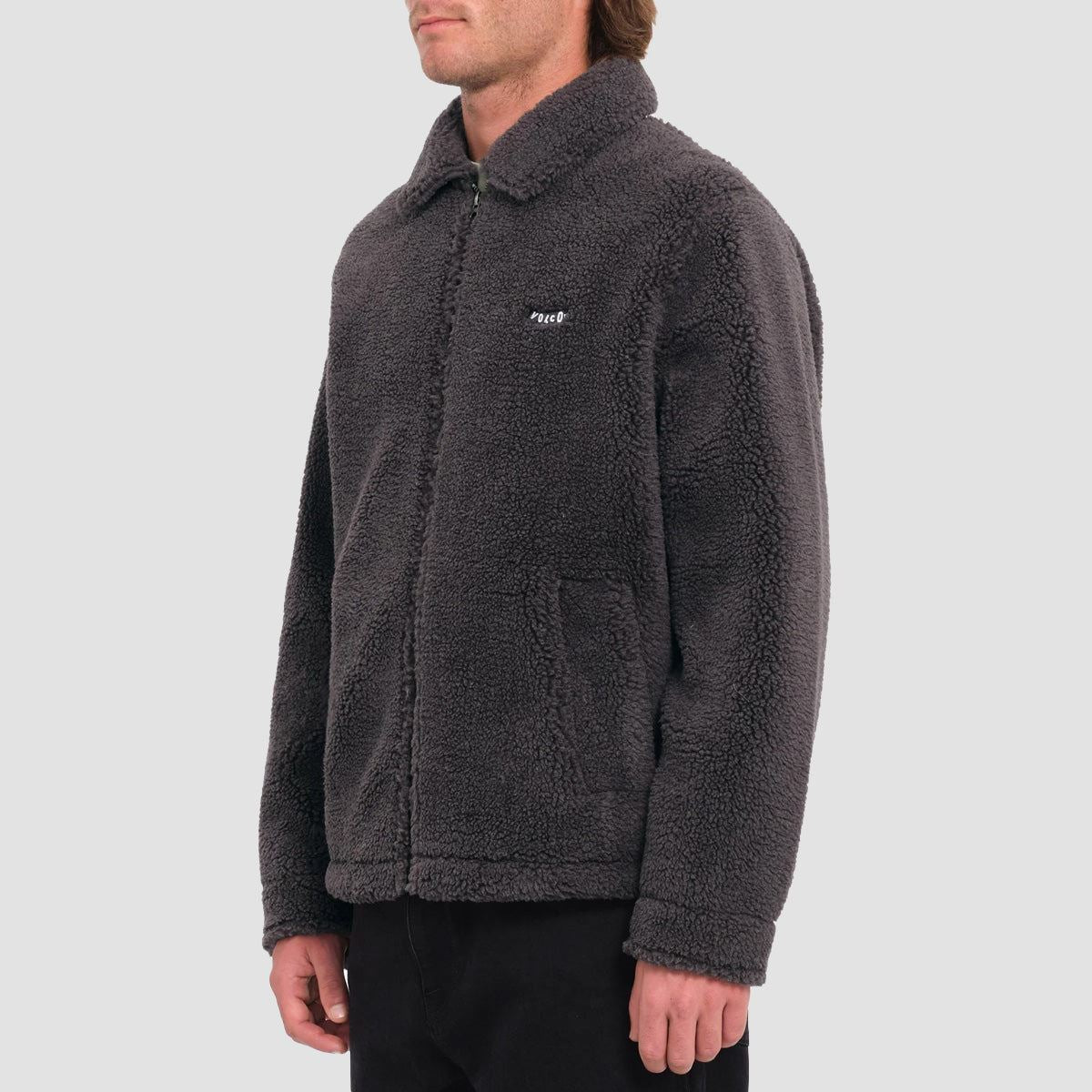 Volcom Edwart II Sherpa Zip Fleece Asphalt Black