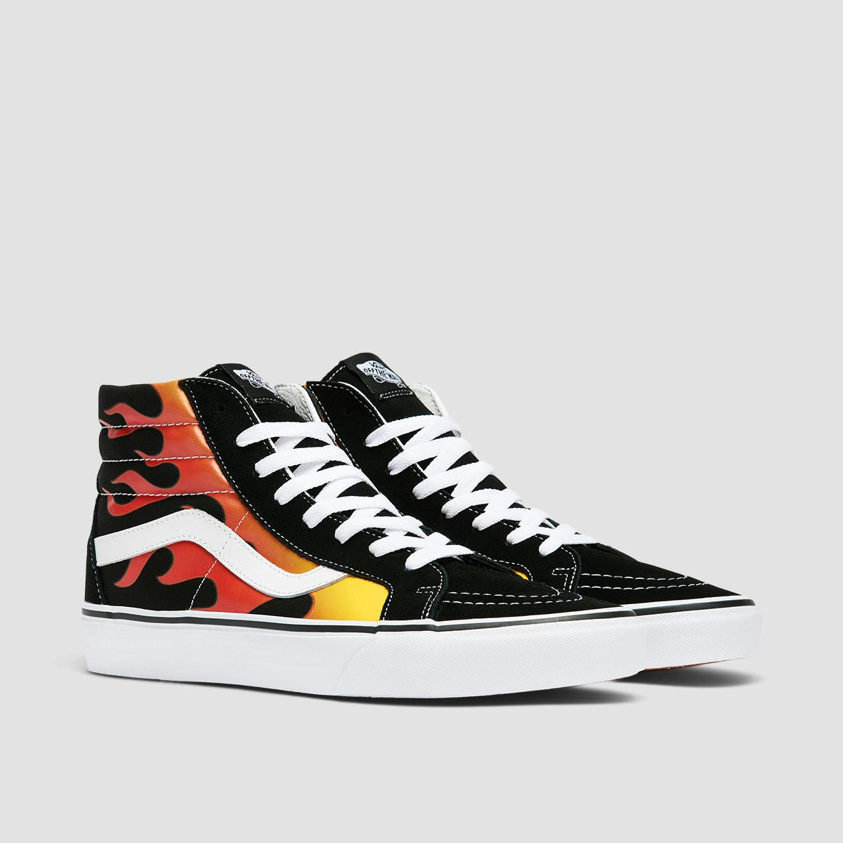 High top vans flames online