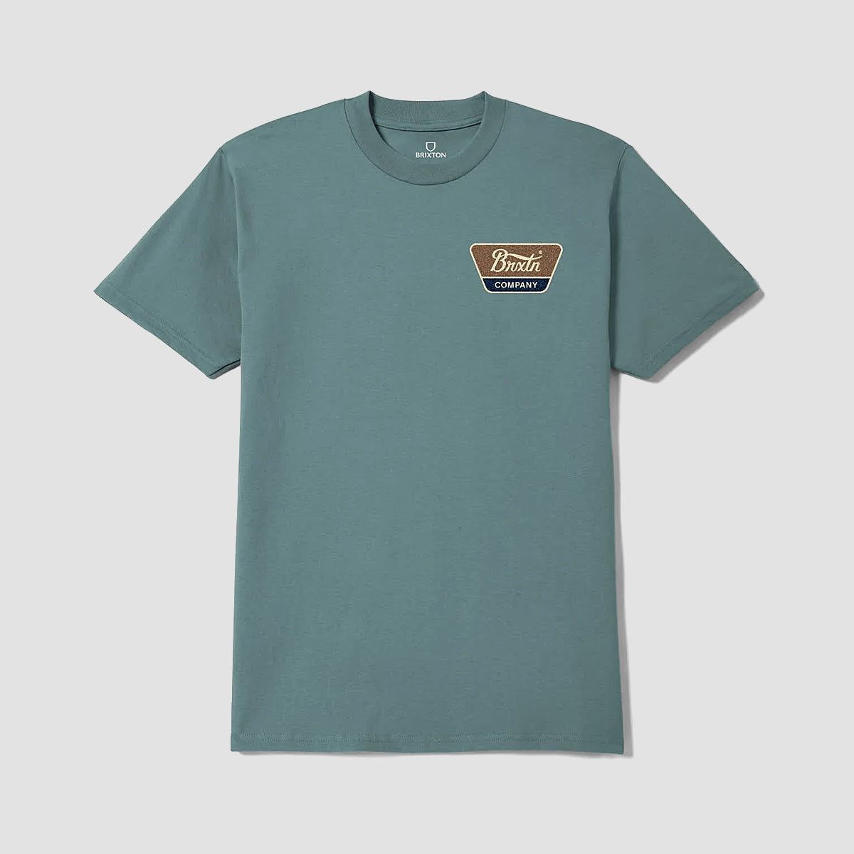 Brixton Linwood T-Shirt Ocean Breeze/Brown/Dark Navy