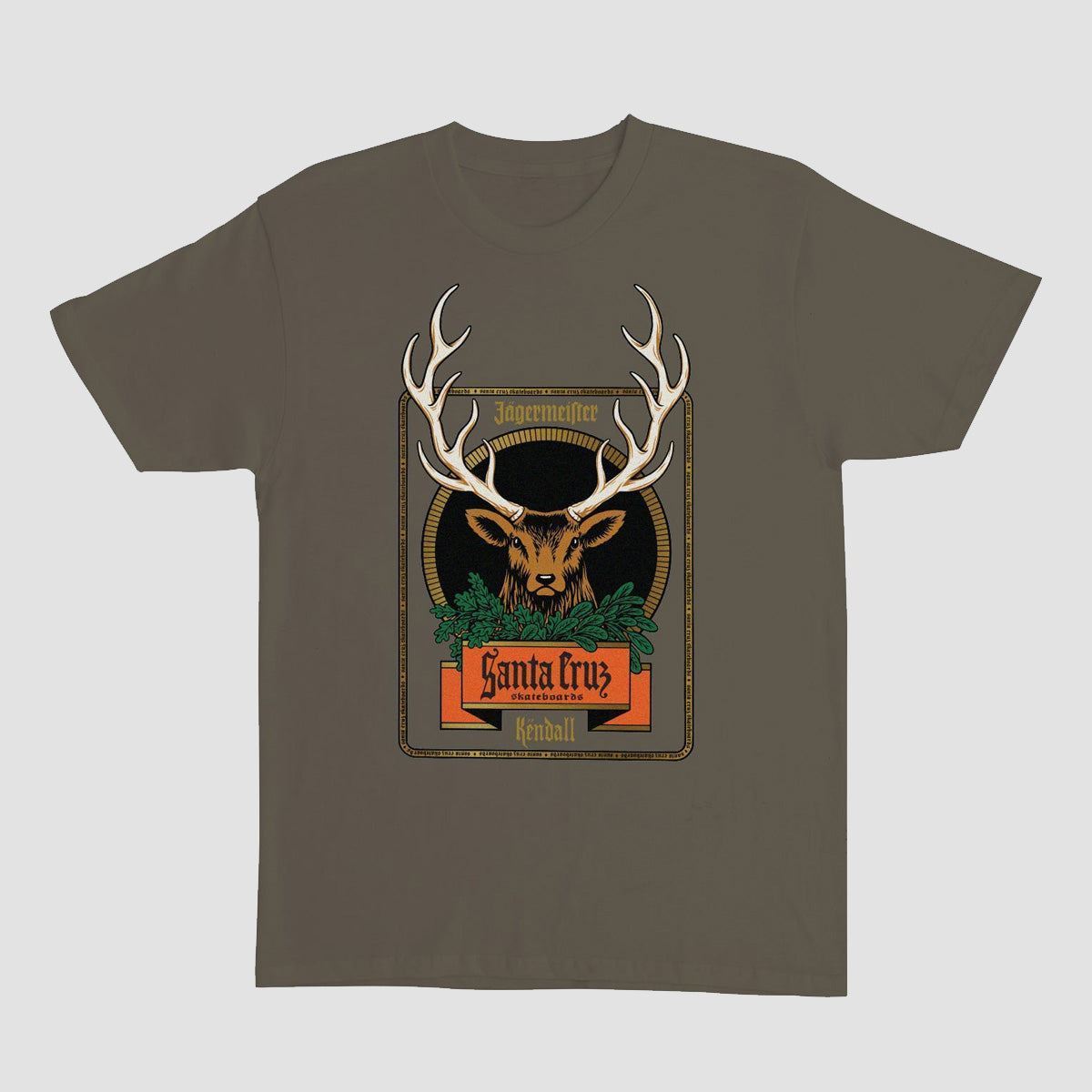 Santa Cruz x Jagermeister Kendall Deer T-Shirt Olive