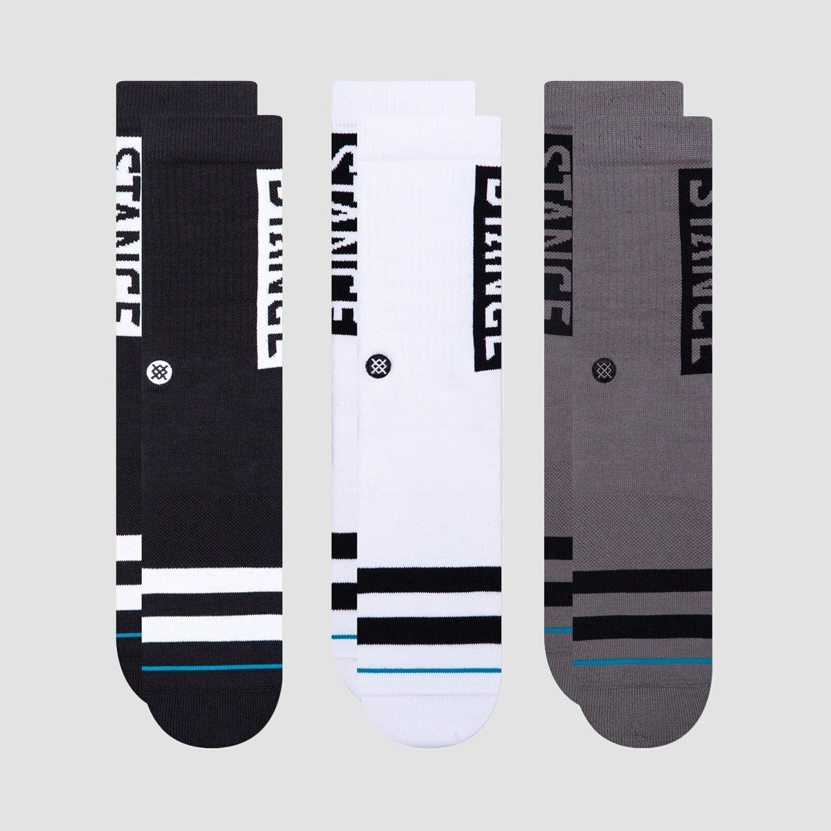 Stance The Og Crew Socks 3 Pack Black/White/Grey