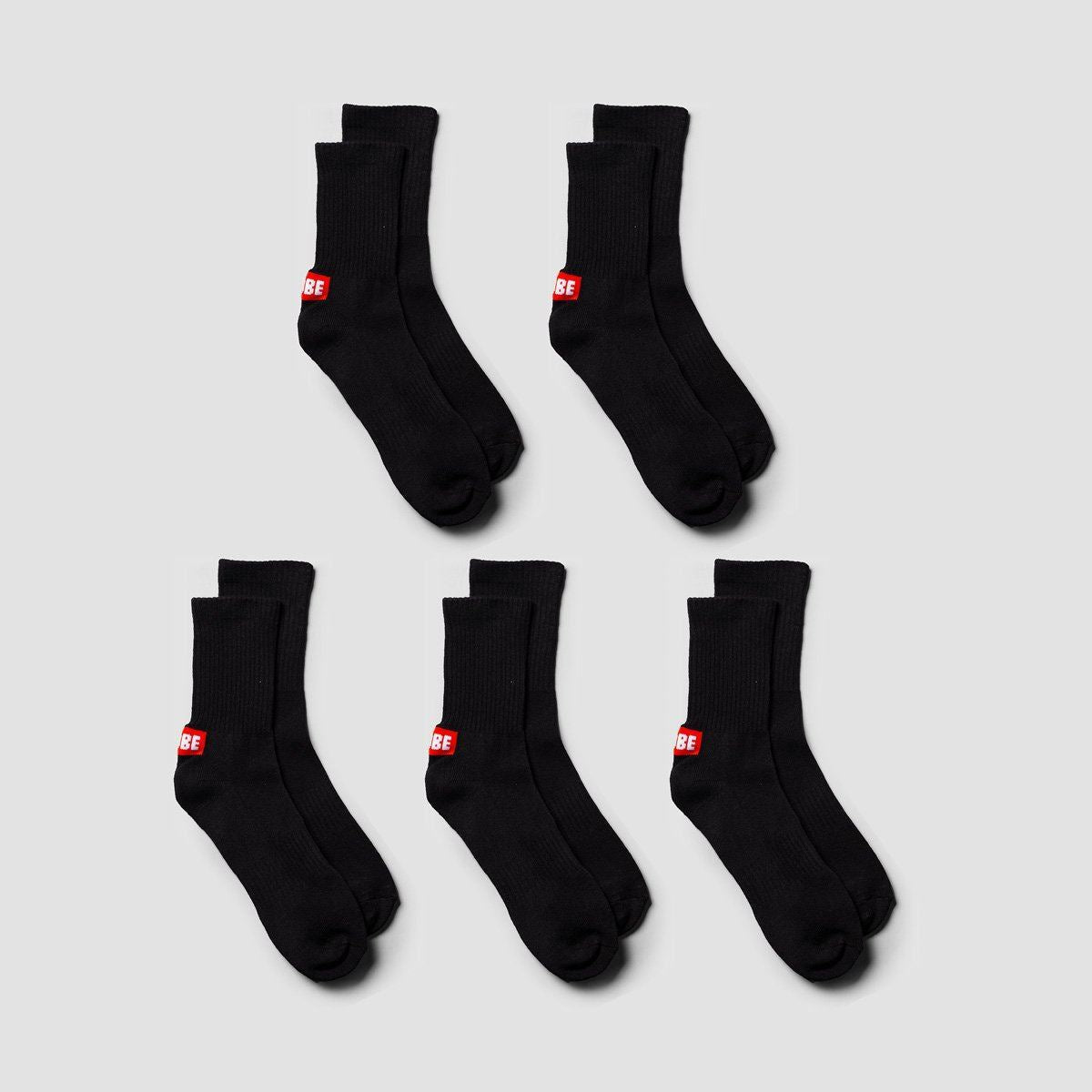 Globe Minibar Crew Socks 5 Pack Black