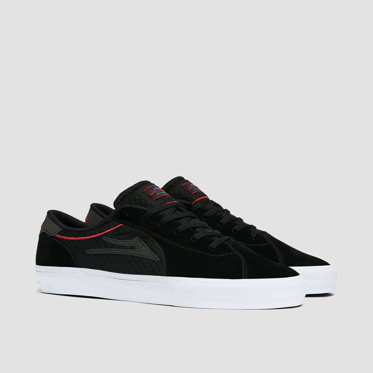 Lakai Flaco II Shoes Black Red Suede