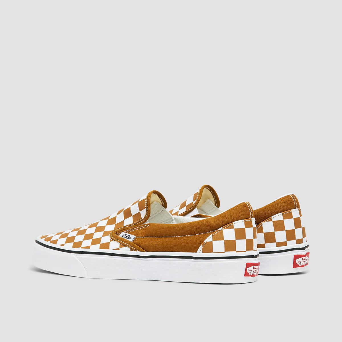 Vans Classic Slip-On Shoes - Checkerboard Golden Brown