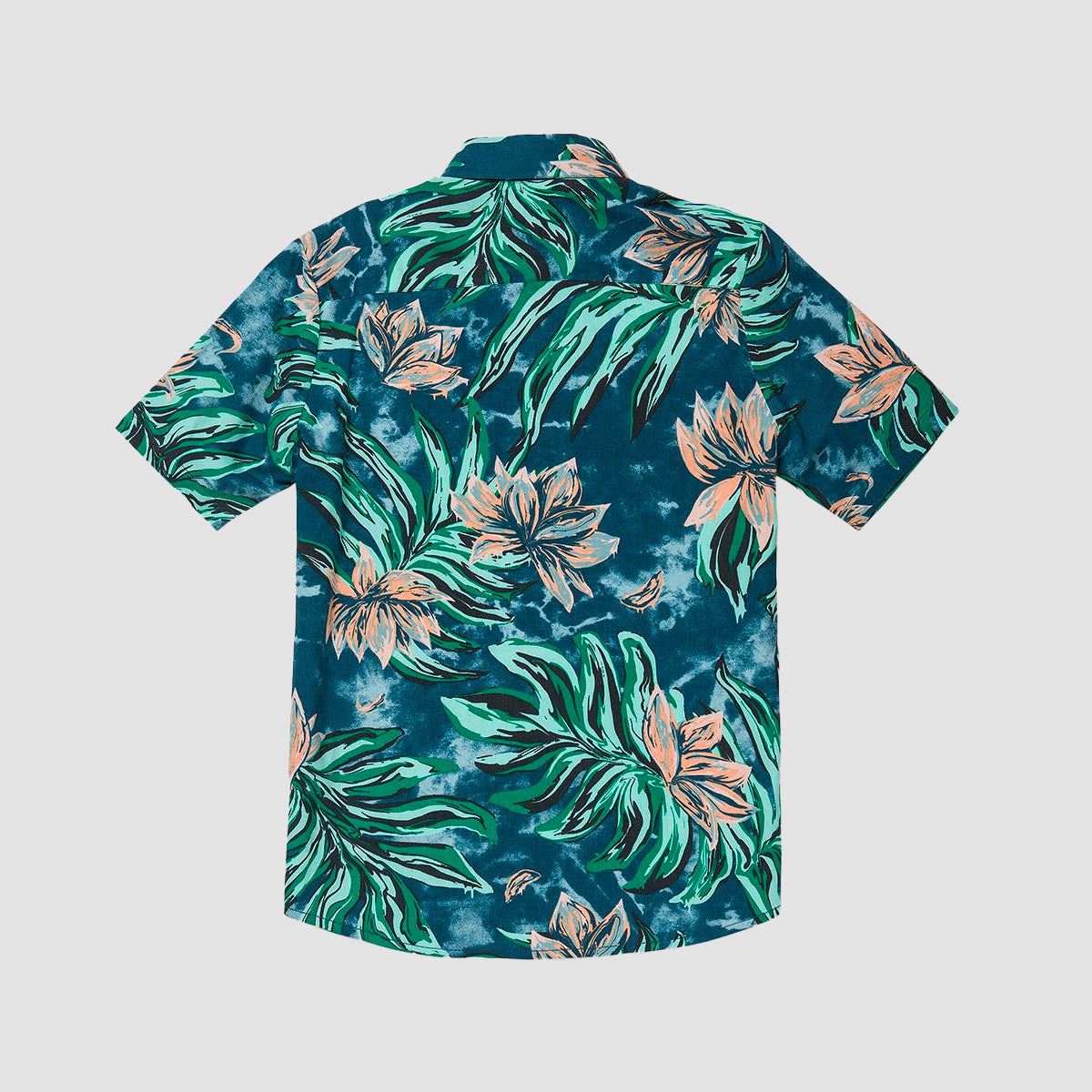 Volcom Marble Floral Short Sleeve Shirt Aged Indigo - Kids