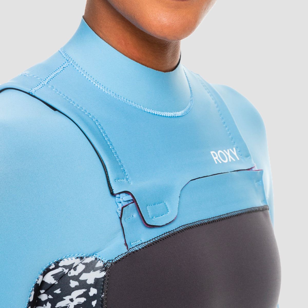 Roxy Swell Series 4/3mm Chest Zip Wetsuit Jet/Boy Blue - Womens