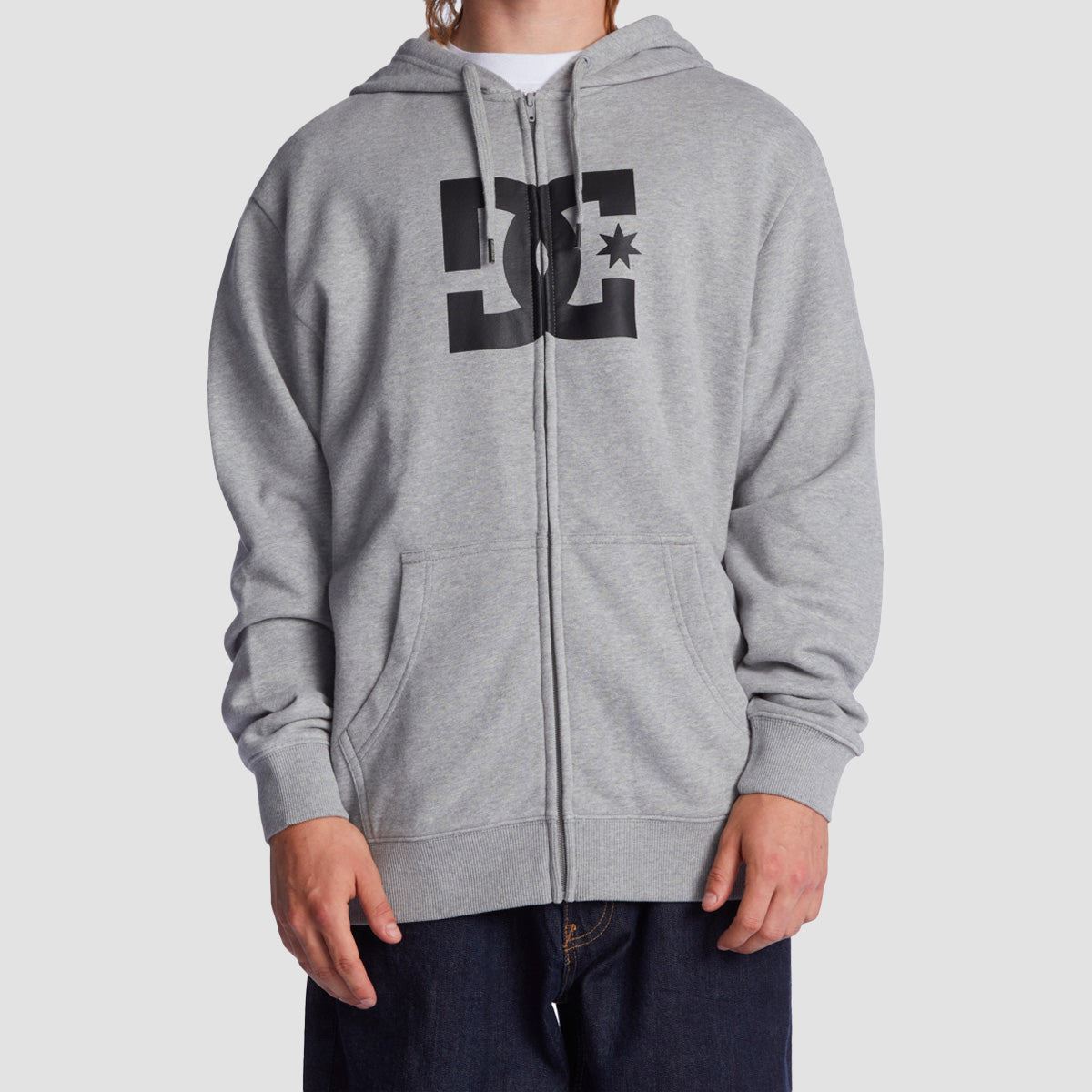 DC Star Zip Hoodie Heather Grey