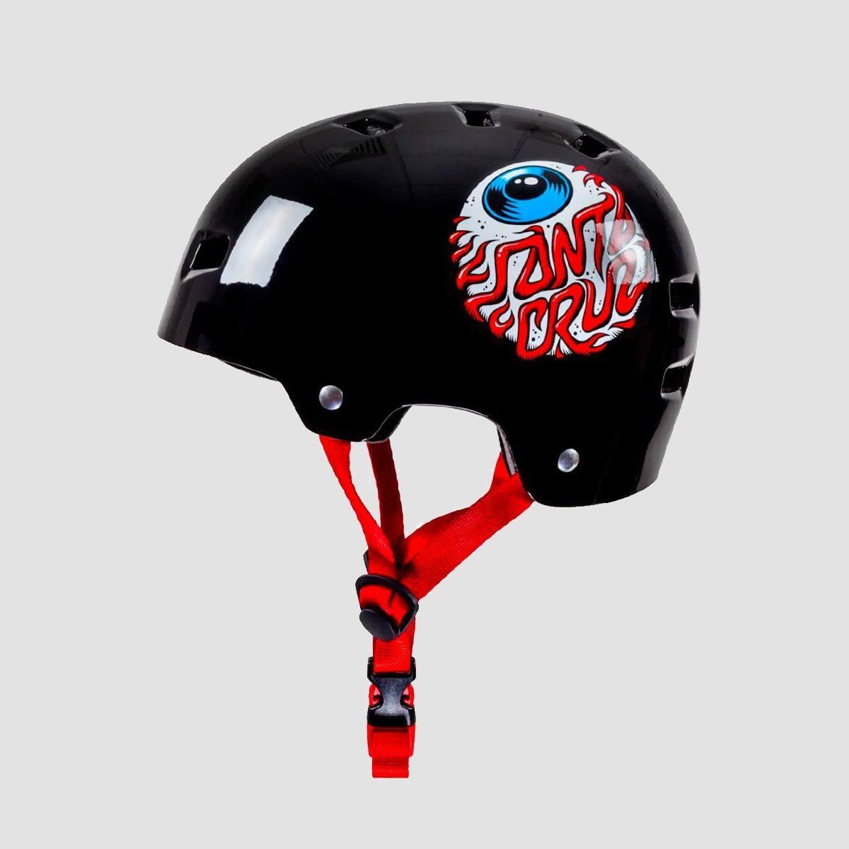 Bullet x Santa Cruz Eyeball Skate/Bmx Helmet Gloss Black - Kids