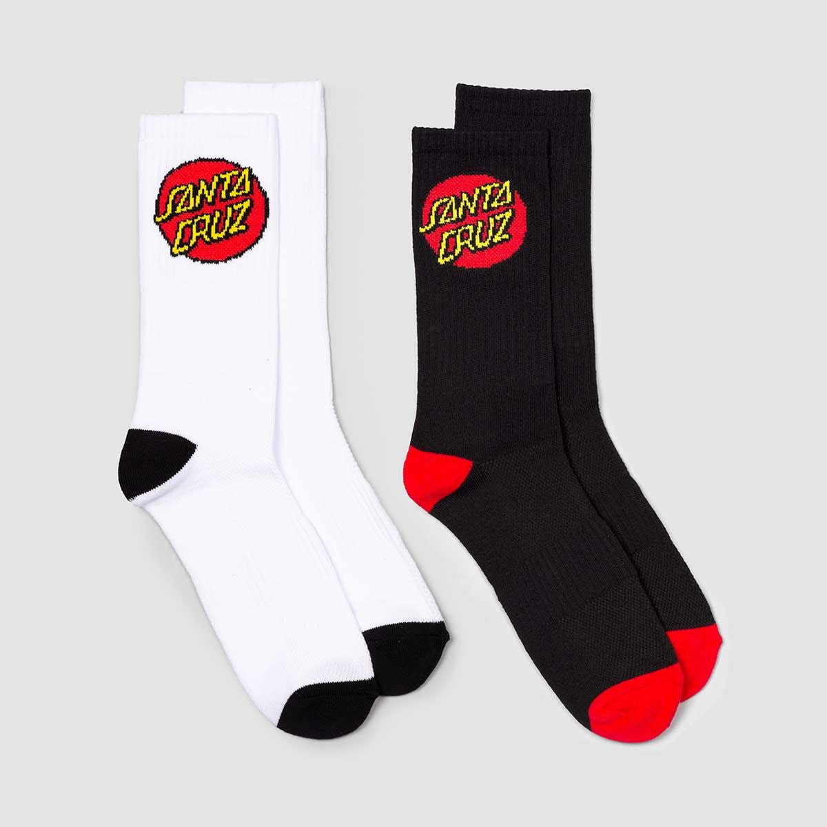 Santa Cruz Classic Dot Socks 2 Pack Assorted