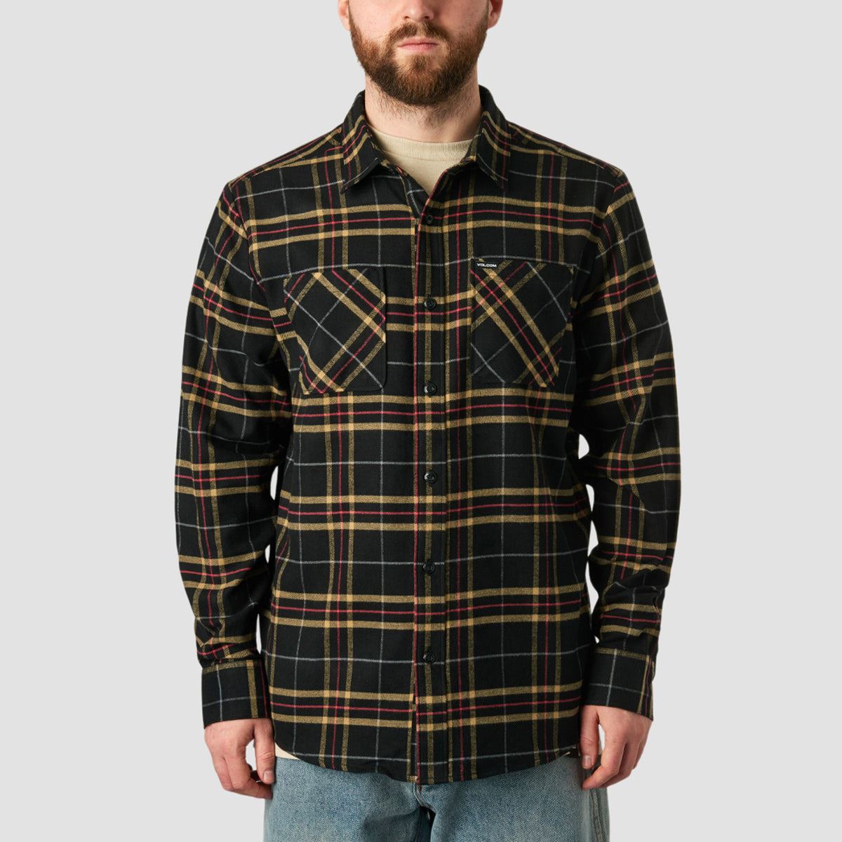 Volcom Netastone Flannel Longsleeve Shirt Black