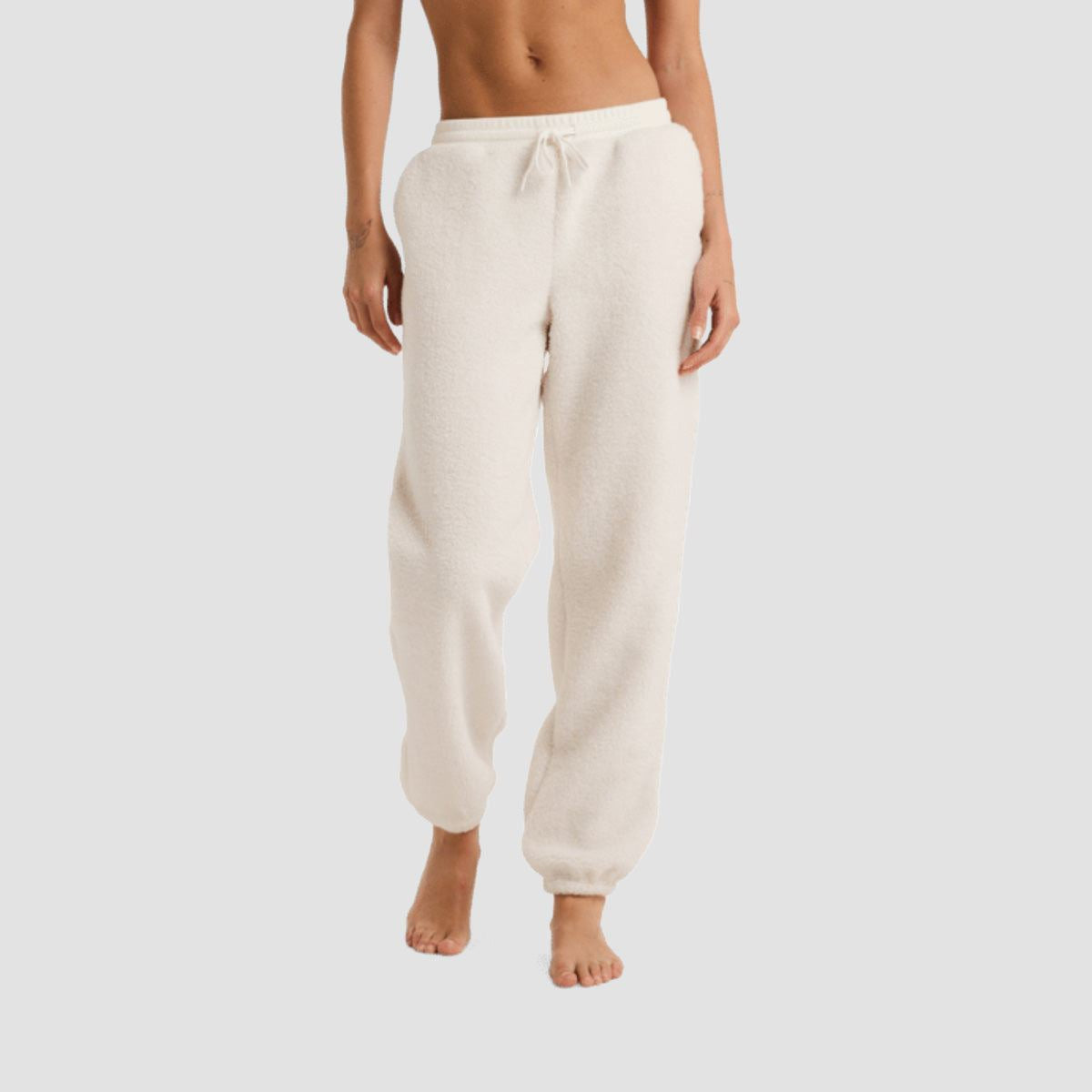 Roxy Waves Of Warmth Sherpa Sweatpants Whisper White - Womens
