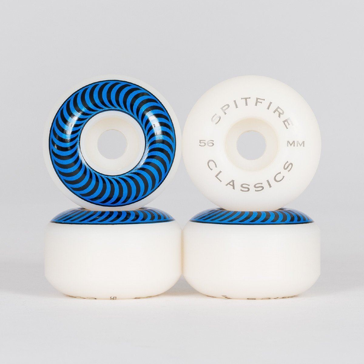 Spitfire Classic Skateboard Wheels White/Navy Blue 56mm