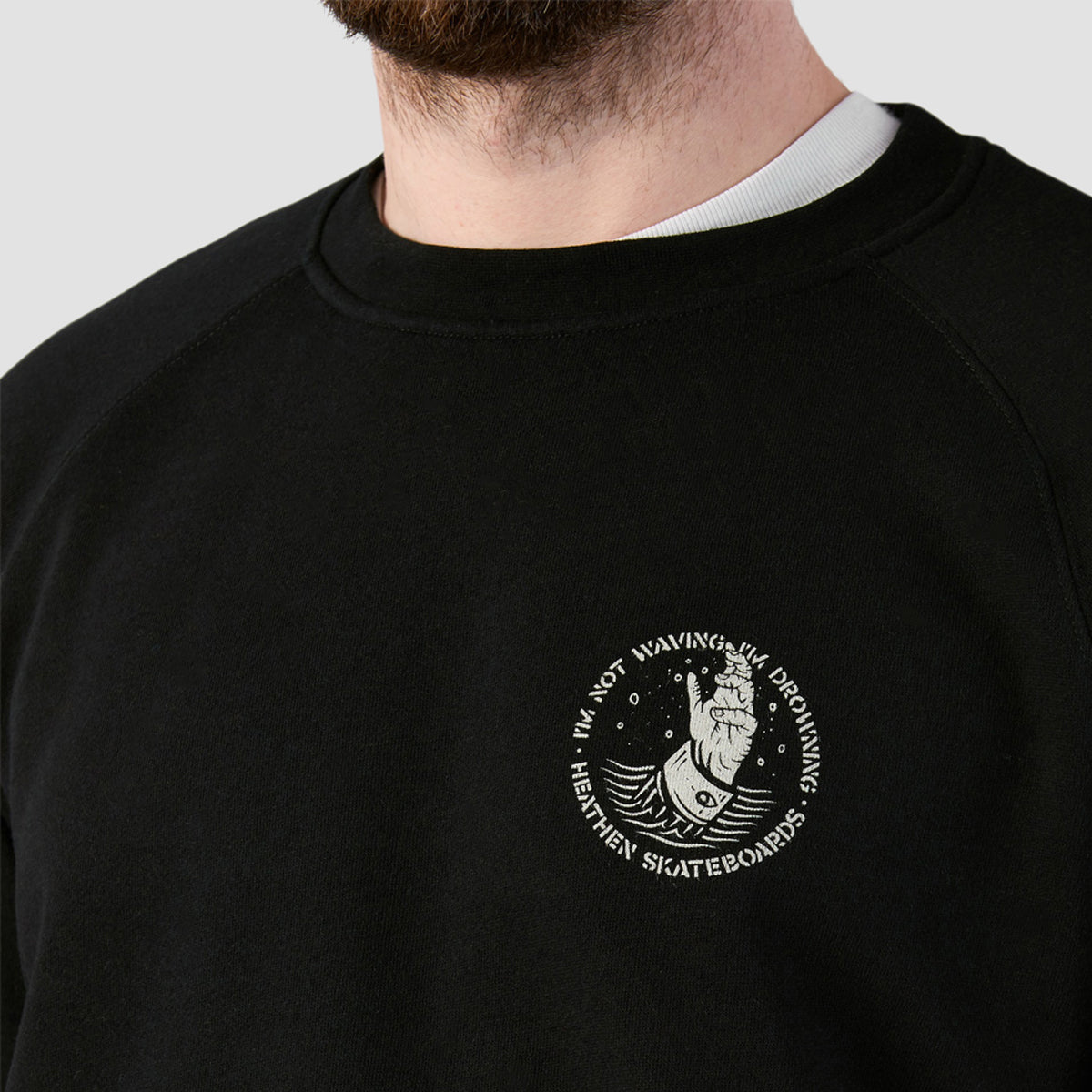 Heathen Drowning Crew Sweatshirt Black