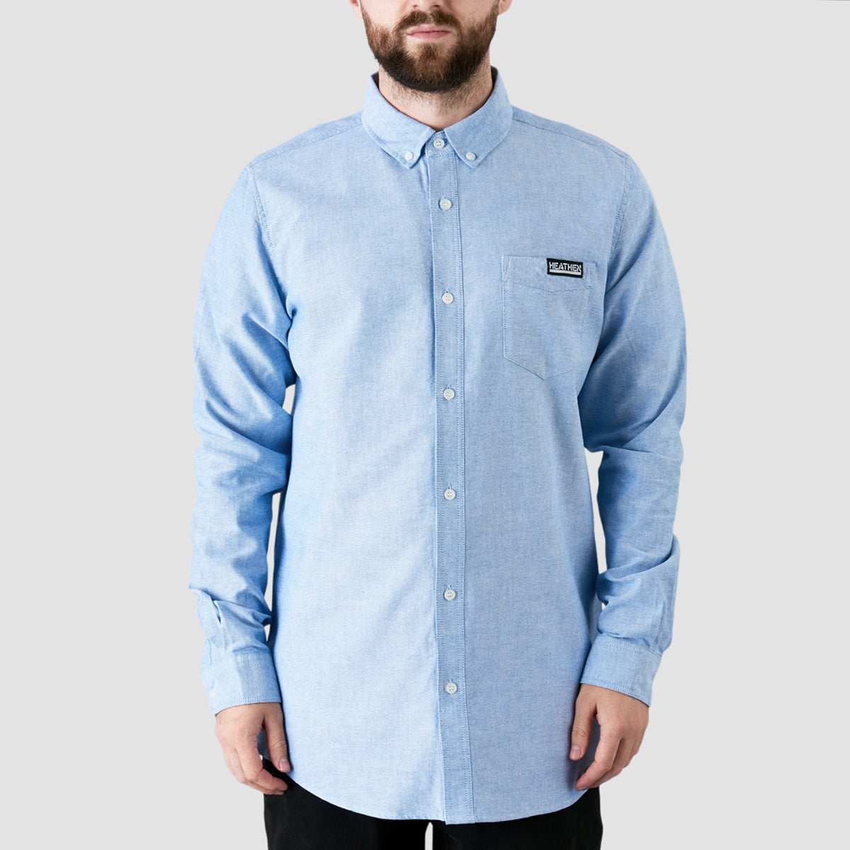 Heathen Canibal Ox-ford Longsleeve Shirt Shark Eye Blue