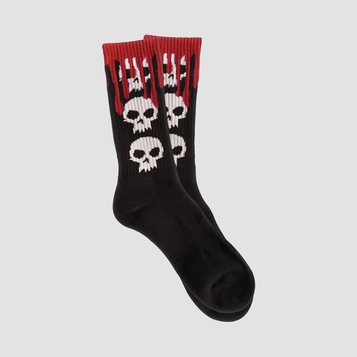 Zero 3 Skull Blood Crew Socks Black