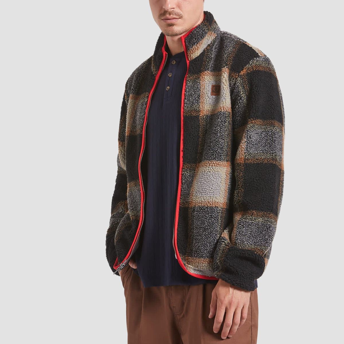 Brixton Buffalo Plaid Sherpa FZ Jacket Black/Cream