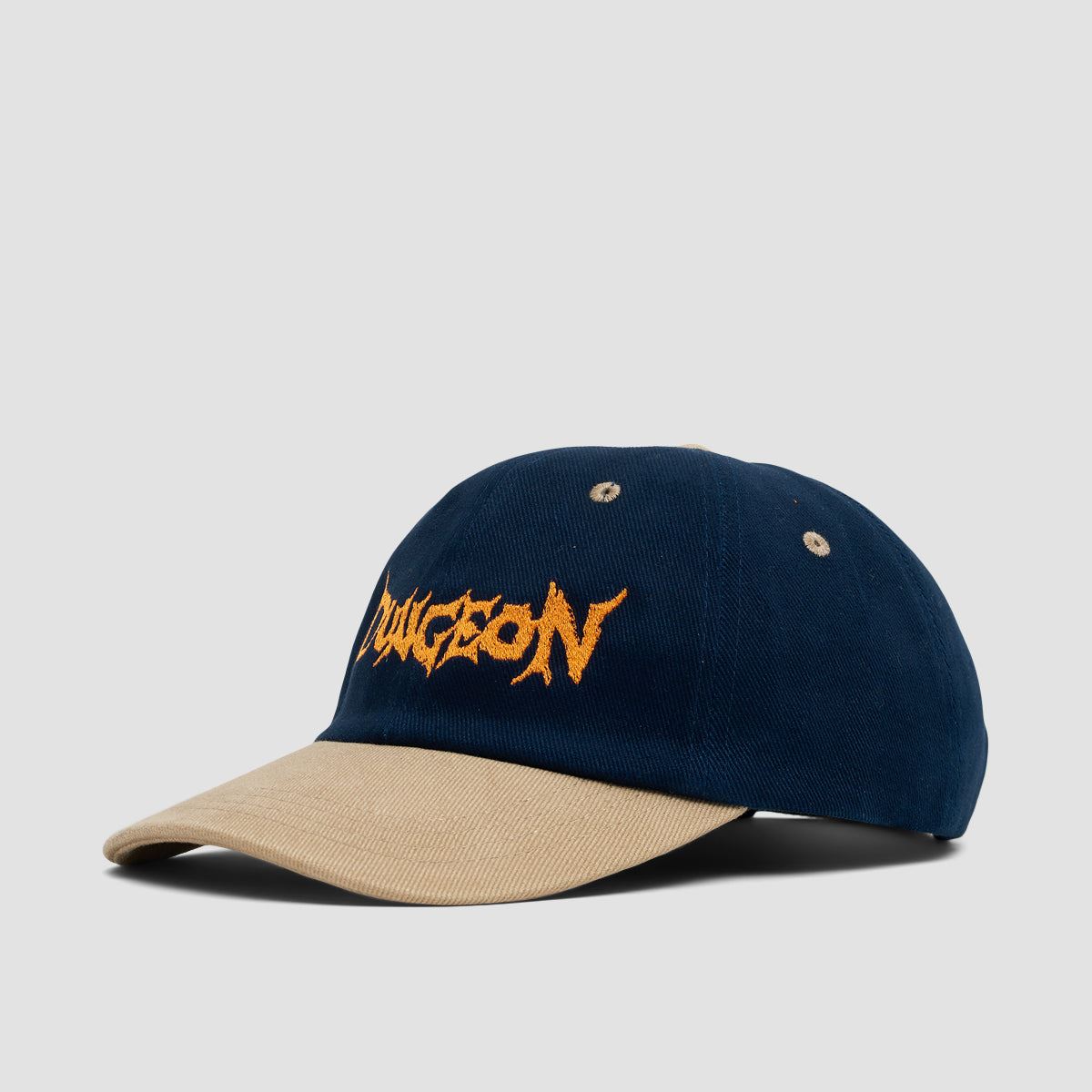 Dungeon Logo Brushed Cotton Cap Navy Taupe/Neon Orange