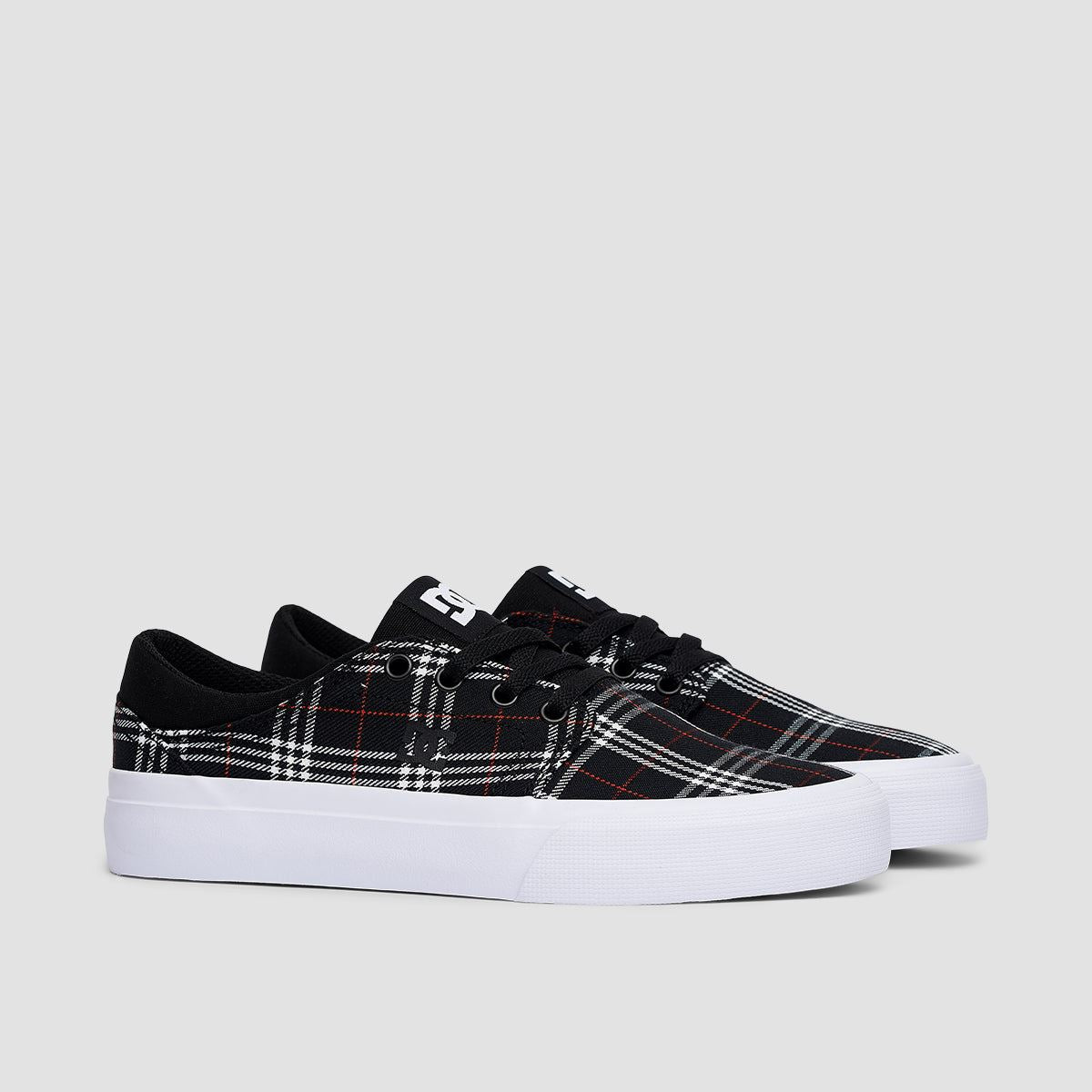 DC Trase Shoes - Black/Plaid - Womens