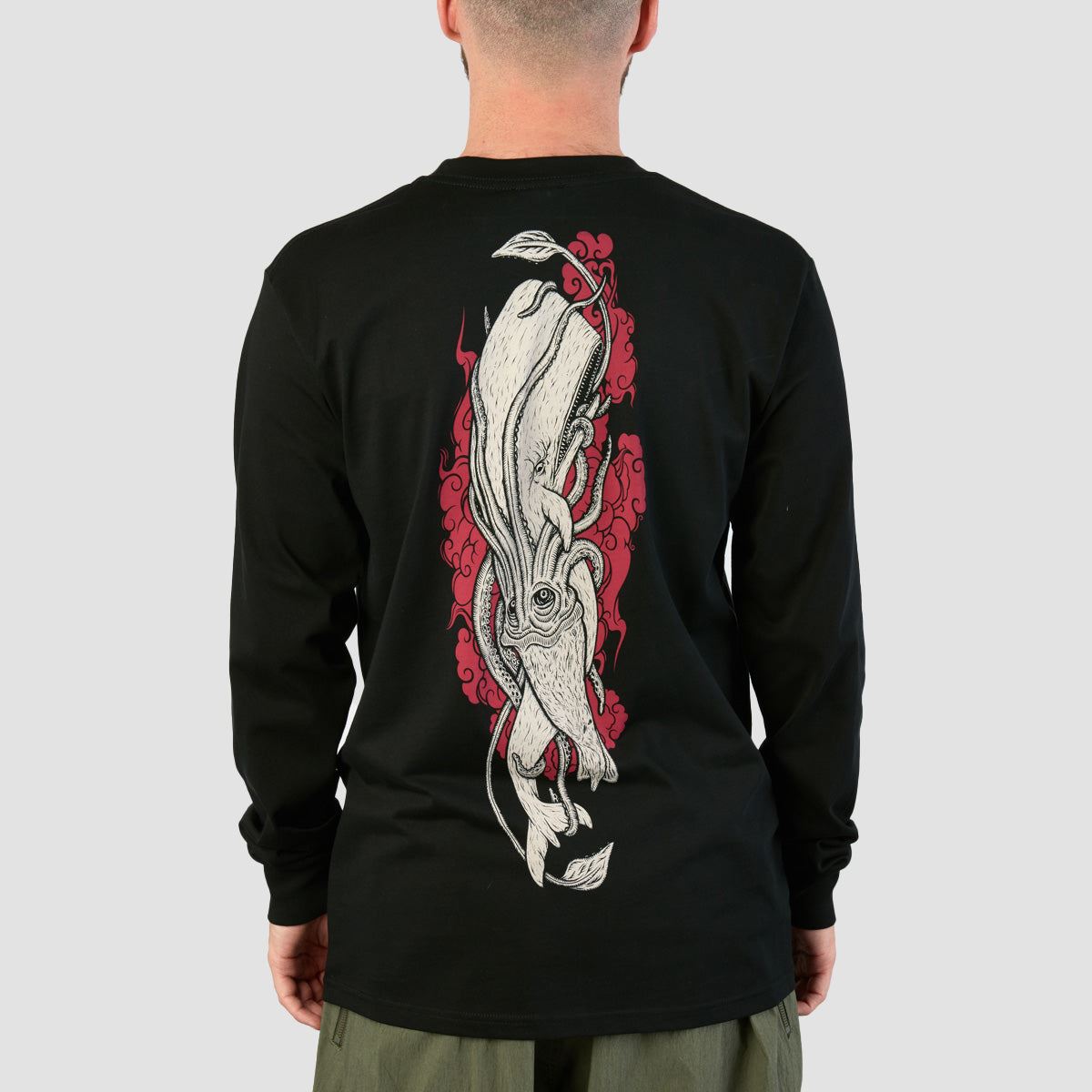 Heathen Moby vs Kraken Longsleeve T-Shirt Black