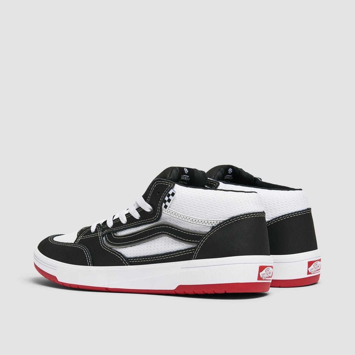 Vans Skate Zahba Mid Top Shoes Black/White/Red