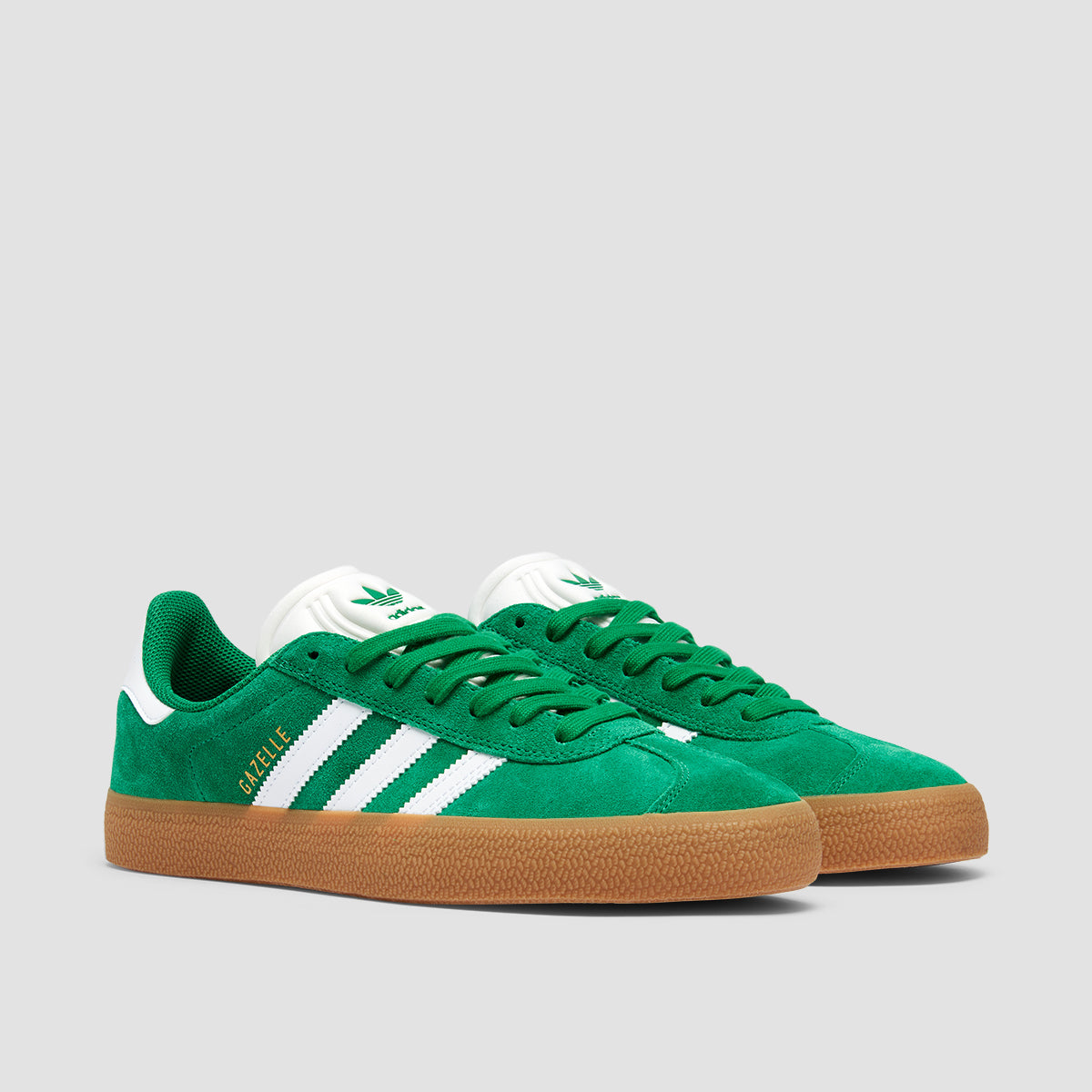 adidas Gazelle ADV Shoes - Green/Cloud White/Gold Metallic