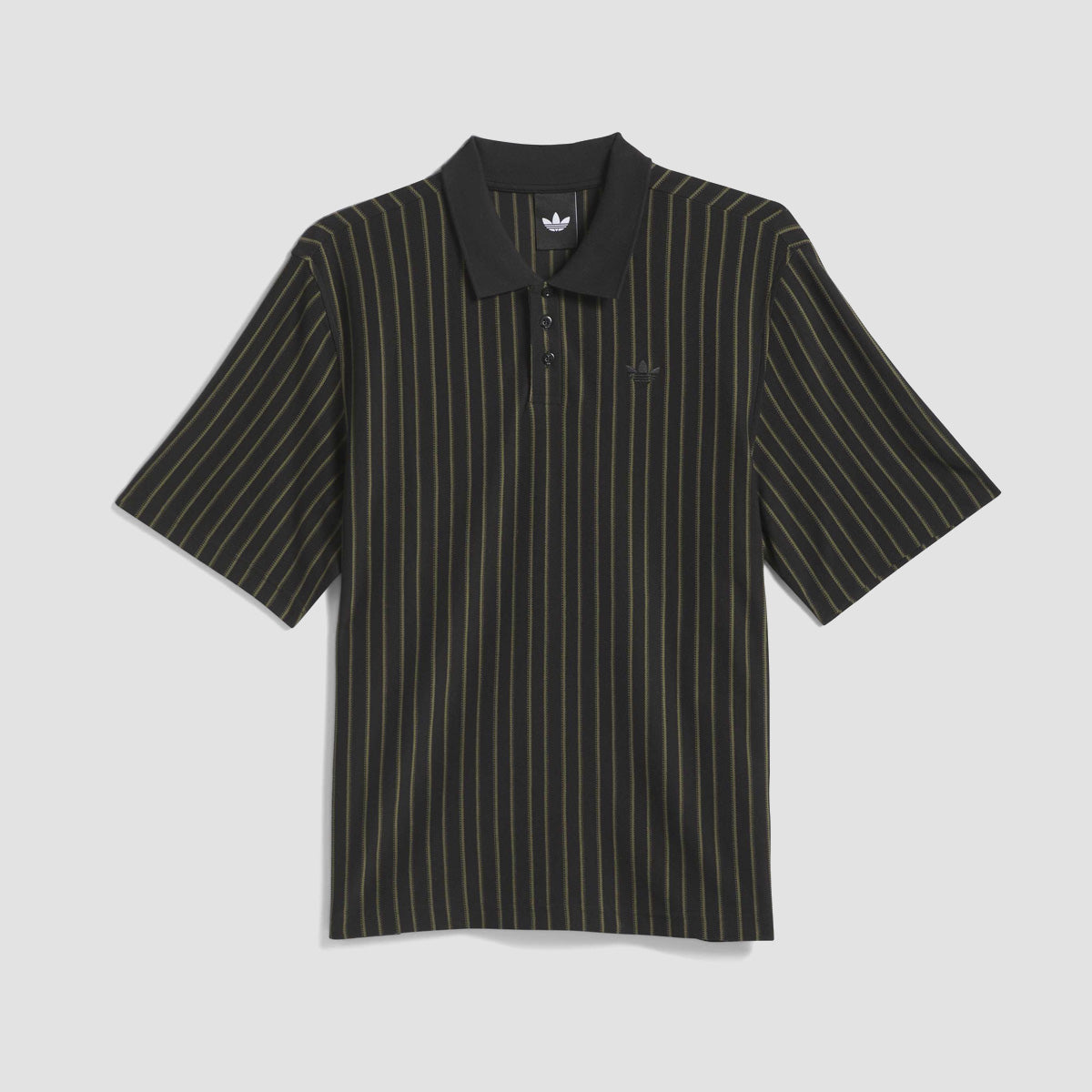 adidas Skateboarding Classic Short Sleeve Polo Shirt Black/Olive Strata