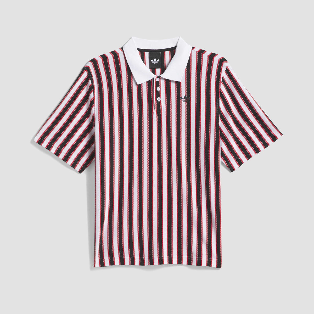 adidas Skateboarding Classic Short Sleeve Polo Shirt White/Black/Maroon