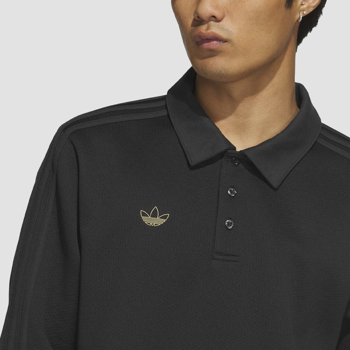 adidas Skateboarding X Tyshawn Rugby Longsleeve Polo Shirt Black