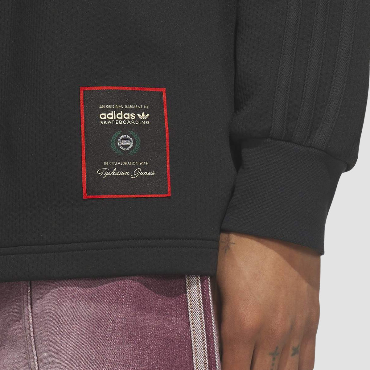 adidas Skateboarding X Tyshawn Rugby Longsleeve Polo Shirt Black