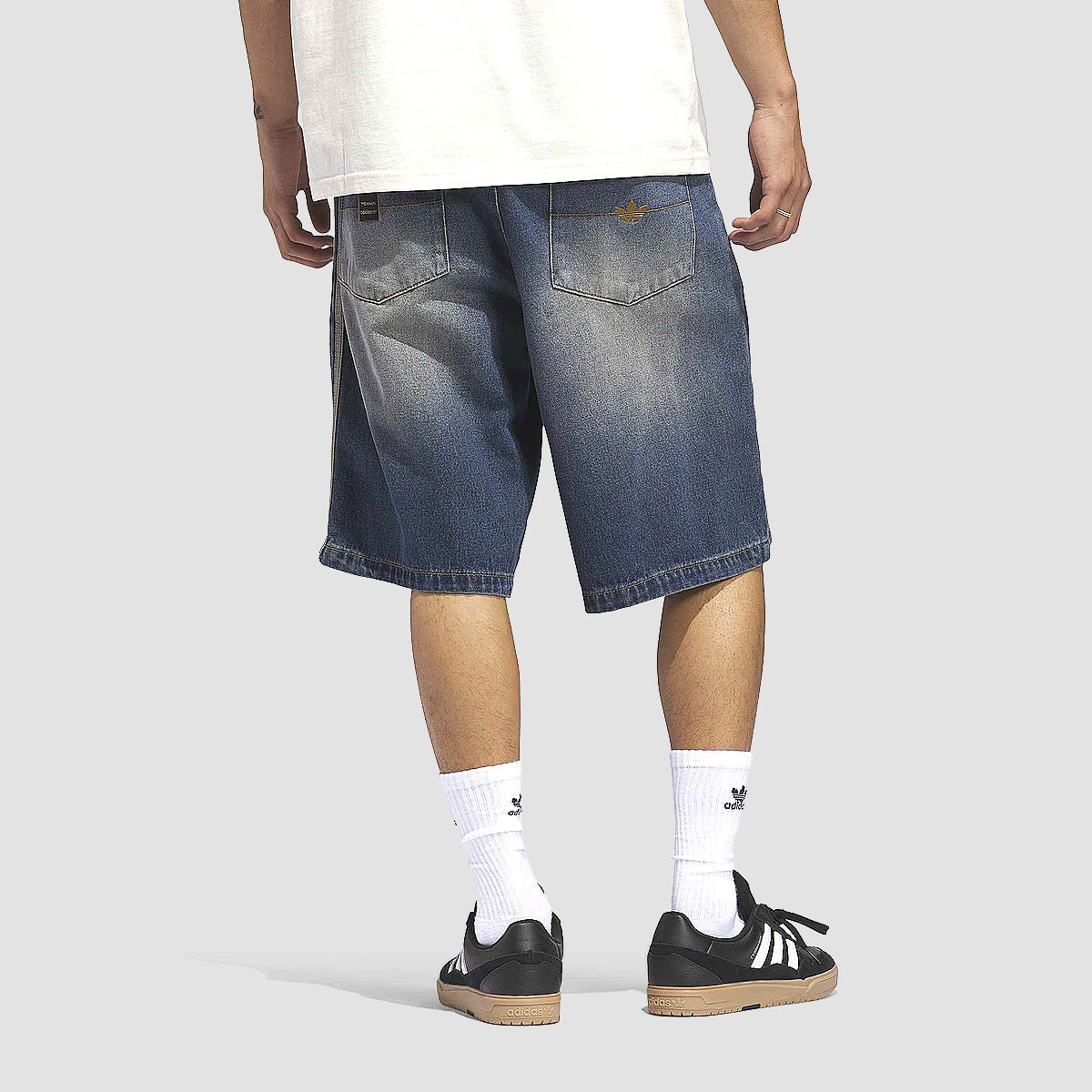 adidas Skateboarding X Tyshawn Washed Denim Shorts Indigo Denim