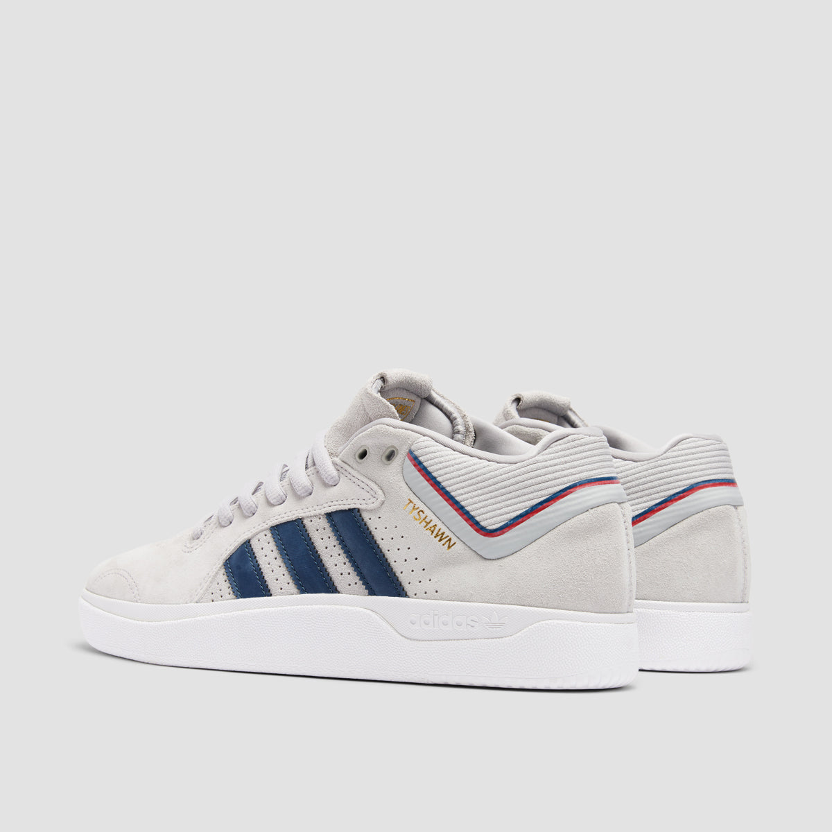 adidas Tyshawn Mid Top Shoes - Grey Two/Collegiate Navy/Gold Met